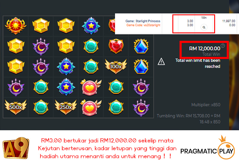 A9play Casino winner | Menang besar | Win RM12000 with RM3