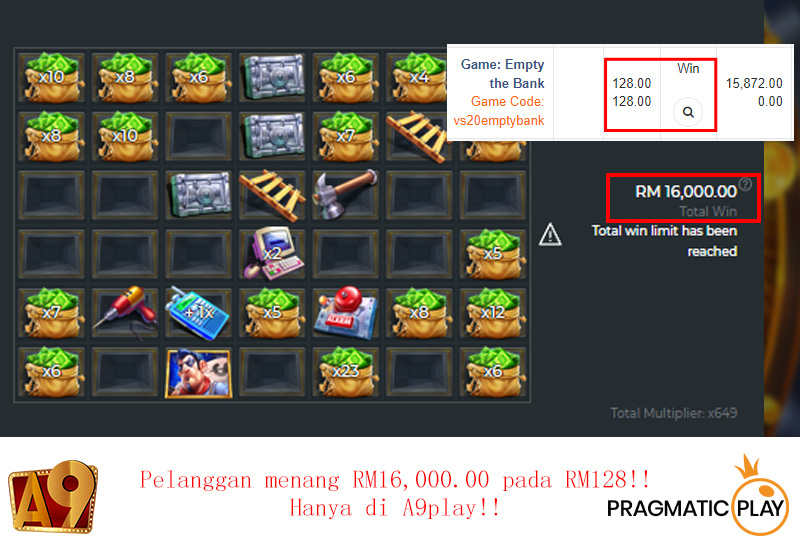 A9play Casino winner | Menang besar | Win RM16000 with RM128